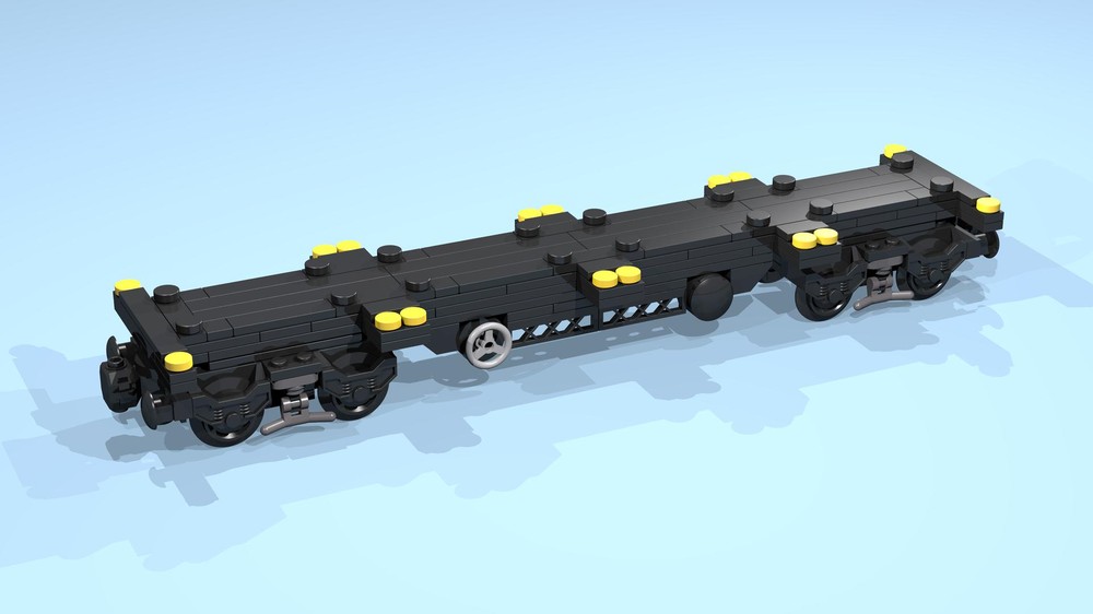 Lego 8-Wheel Container Wagon (black frame, 8 studs wide)
