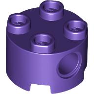 Lego Brick Round 2 x 2, Pin Holes / Dark Purple