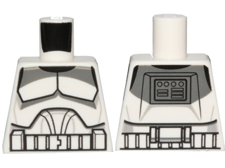 Lego Torso SW Armor Clone Trooper with Dark Bluish Gray Markings Pattern / White