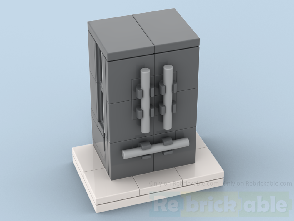 Lego 2-door fridge: hinged doors