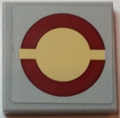Lego Tile 2 x 2 with SW Dark Red Semicircles on Tan Circle Pattern (Sticker) - Set 75038