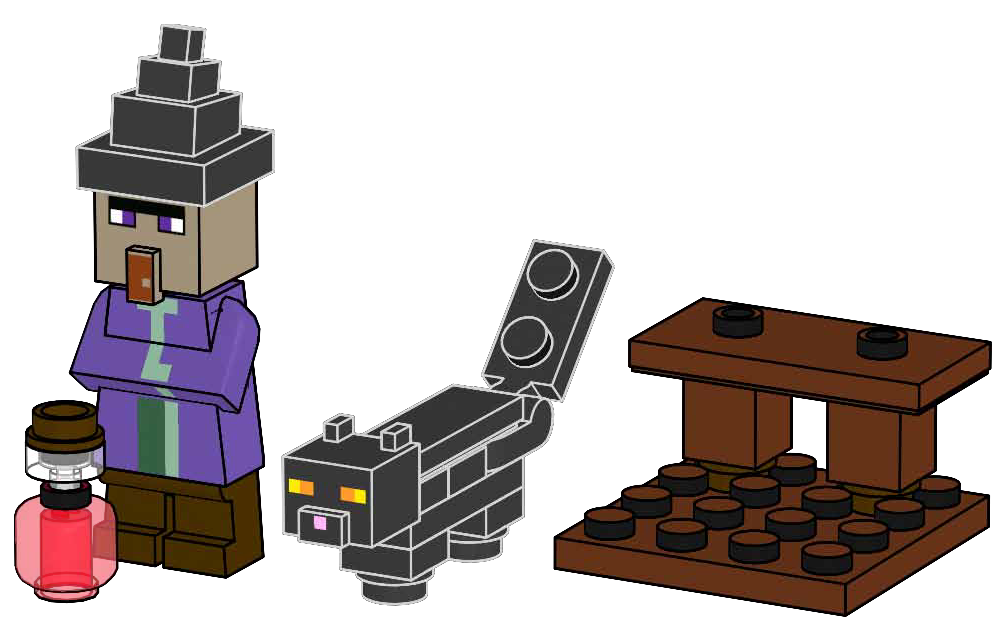 Lego Witch and Black Cat
