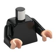 Lego Torso, Black Arms, Light Nougat Hands [Plain] / Black