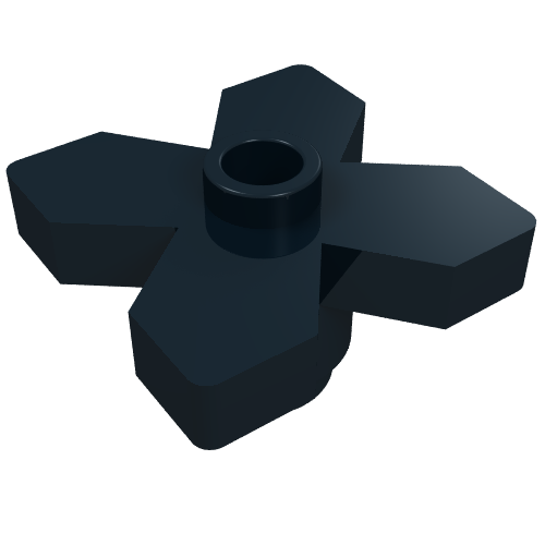 Lego Plant, Flower 2 x 2 Leaves - Angular / Black
