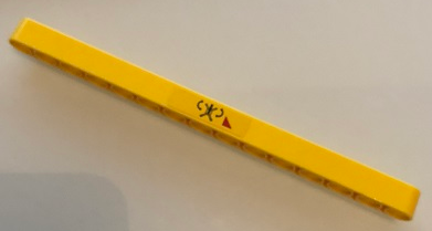 Lego Technic, Liftarm Thick 1 x 15 with Danger Extending Arm Pattern (Sticker) - Set 42097 / Yellow