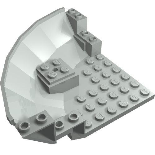 Lego Panel 10 x 10 x 2 2/3 Quarter Saucer Base / Light Gray