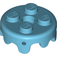 Lego Plate Special Round 2 x 2 with Melting Drops/Icing on Sides / Medium Azure