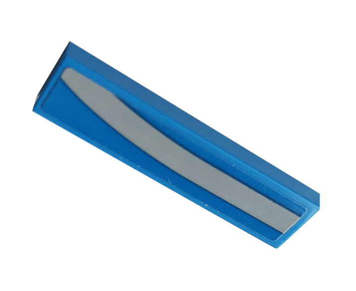 Lego Tile 1 x 4 with Gray Stripe Pattern Model Right Side (Sticker) - Set 42083 / Dark Azure