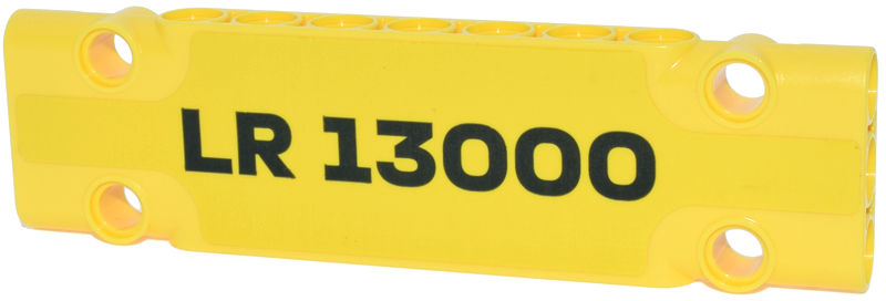 Lego Technic, Panel Plate 3 x 11 x 1 with Black 'LR 13000' on Yellow Background Pattern (Sticker) - Set 42146