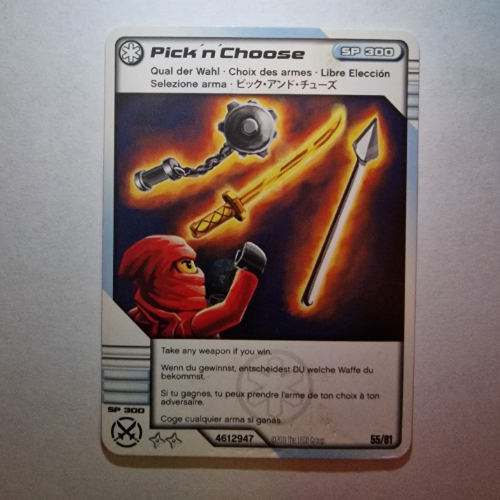 Lego Trading Card, Ninjago Deck #1: 55 - Pick 'n' Choose - International Version / [No Color/Any Color]