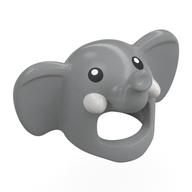 Lego Costume / Mask, Elephant with Black Eyes Print / Light Bluish Gray