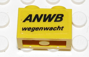 Lego Brick 1 x 2 with 'ANWB wegenwacht' Pattern (Sticker) - Set 2140