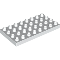 Lego Duplo Plate 4 x 8 / White