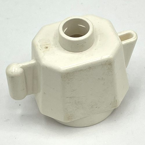 Lego Duplo Teapot / Coffeepot, Round Base / White