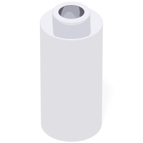 Lego Brick Round 1 x 1 x 1 2/3 / Chrome Silver