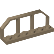 Lego Plate Special 1 x 6 with Train Wagon End Fence / Dark Tan
