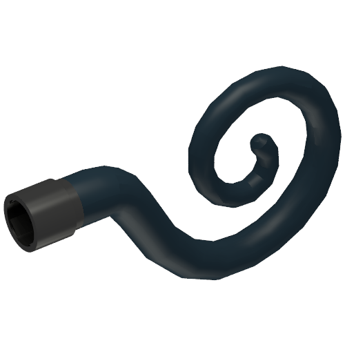 Lego Animal Body Part, Monkey Tail - Curled / Black