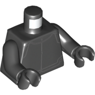 Lego Torso Uniform with Gray Lines Print, Black Arms and Hands / Black