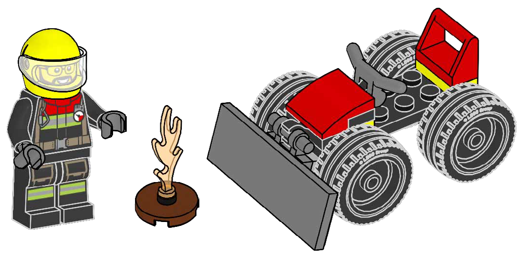 Lego Firefighter with Bulldozer