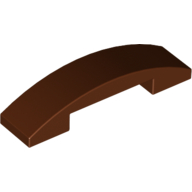 Lego Brick Curved 4 x 1 Double with No Studs / Reddish Brown
