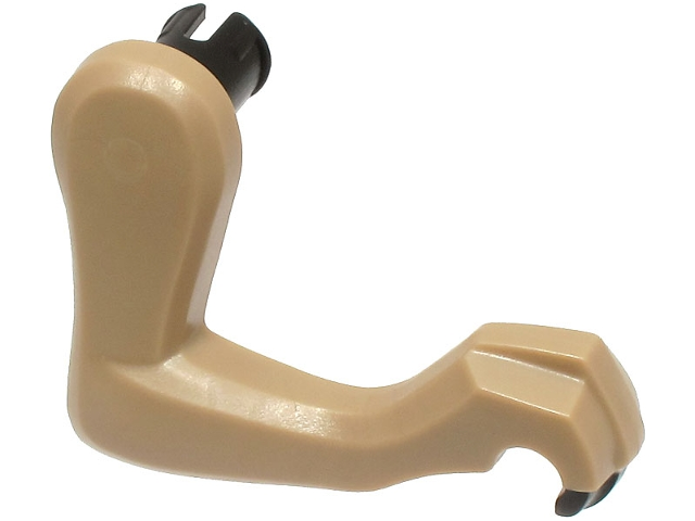Lego Animal Body Part, Dinosaur, Raptor Arm / Leg, Right with Black Pin, Black Claws Print / Dark Tan
