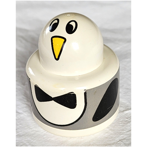 Lego Primo Brick 1 x 1 with Round Rattle, Penguin Print