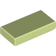 Lego Tile 1 x 2 with Groove / Yellowish Green