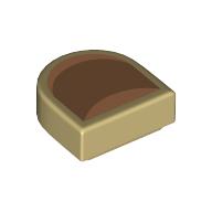 Lego Tile Round 1 x 1 Half Circle with Medium Nougat Nail, Nougat Sides Print
