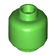 Lego Minifig Head [Plain] [Hollow Stud] / Bright Green