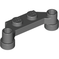 Lego Plate Special 1 x 4 Offset with Bar Holes / Dark Bluish Gray