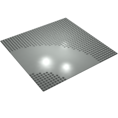 Lego Baseplate 32 x 32 with 9-Stud Curve [Plain] / Light Gray