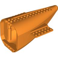 Lego Aircraft Fuselage Curved Aft Section with Orange Base / White