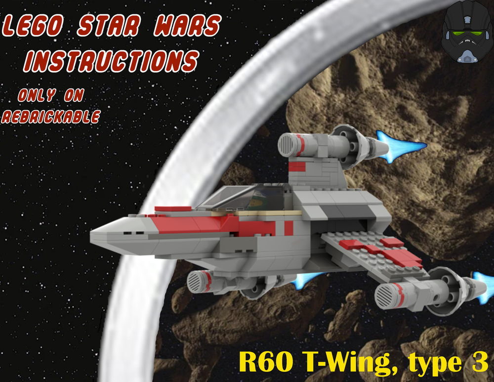 Lego Classic-Style R60 T-Wing Interceptor (with red paint scheme)