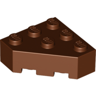 Lego Brick Wedged 3 x 3 Cut Corner / Reddish Brown