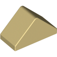 Lego Brick Sloped 45° 2 x 1 Double with Inside Stud Holder / Tan