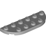 Lego Plate Round Corners 2 x 6 Double / Light Bluish Gray