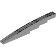 Lego Brick Curved 1 x 12 x 1 2/3 with Cutouts with Dark Bluish Grey Stripe, Black Rectangles (Windows) Print