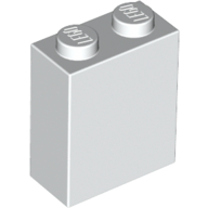 Lego Brick 1 x 2 x 2 with Inside Stud Holder / White