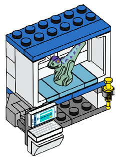 Lego Raptor and Laboratory