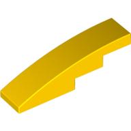 Lego Brick Curved 4 x 1 No Studs [Stud Holder with Asymmetric Ridges] / Yellow