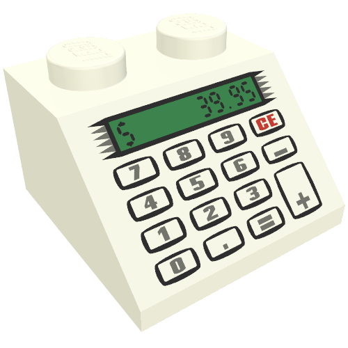 Lego Brick Sloped 45° 2 x 2 with Cash Register and $39.95 Print