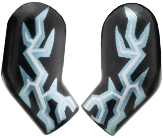 Lego Arm, (Matching Left and Right) Pair with Metallic Light Blue and White Electricity Pattern / Black