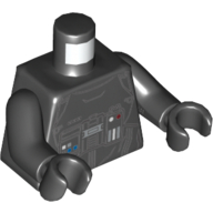 Lego Torso Flight Suit with Chest Panel Print, Black Arms and Hands / Black
