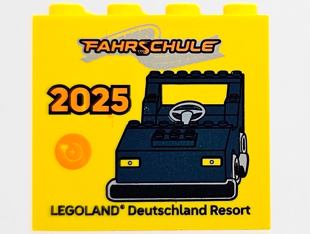 Lego Brick 2 x 4 x 3 with FAHRSCHULE 2025 LEGOLAND Deutschland Resort Pattern