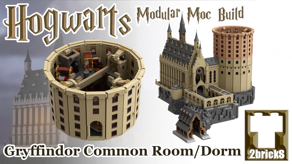 Lego Common room and Dorms - Magic School Modular MOCs Part 7