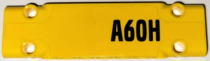 Lego Technic, Panel Plate 3 x 11 x 1 with Black 'A60H' Pattern Model Right Side (Sticker) - Set 42114 / Yellow