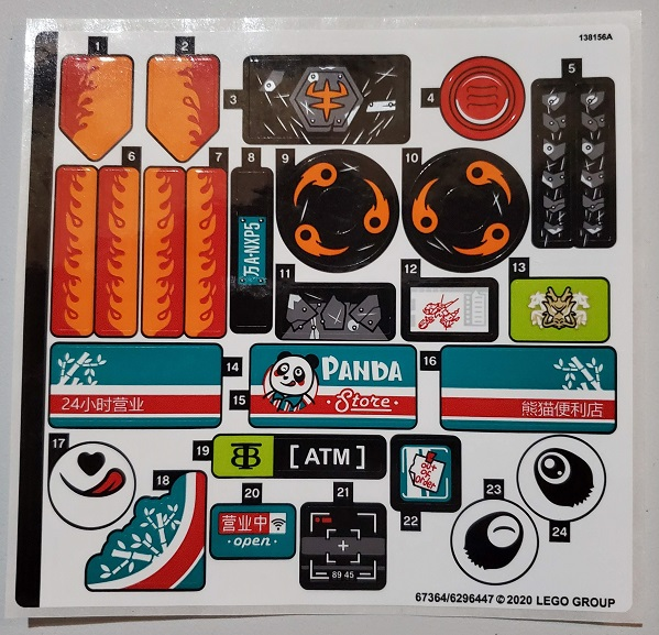 Lego Sticker Sheet for Set 80011-1