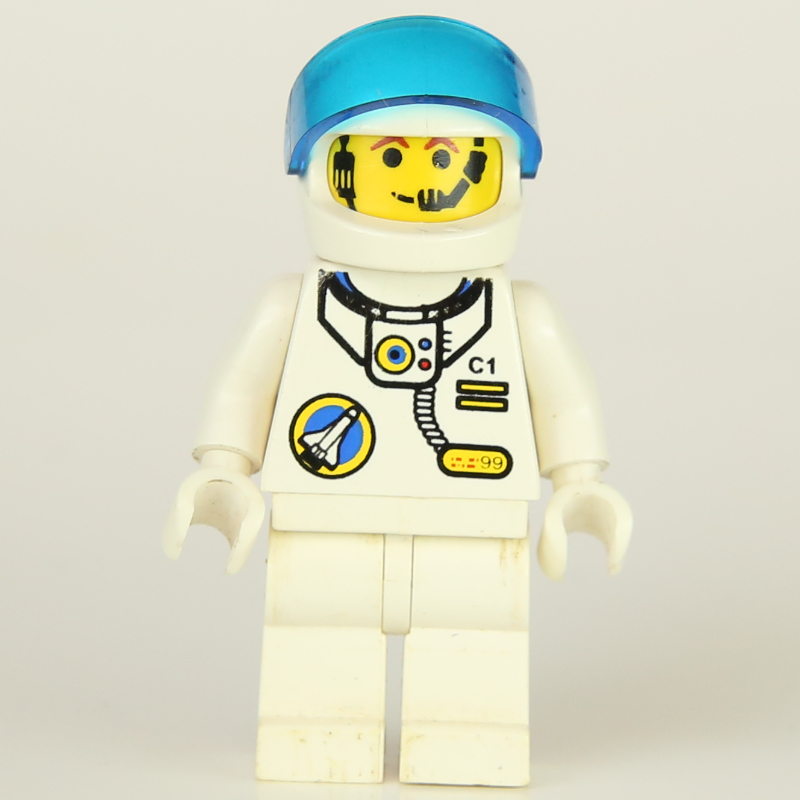 Lego Astronaut, White, Helmet with Visor, Headset