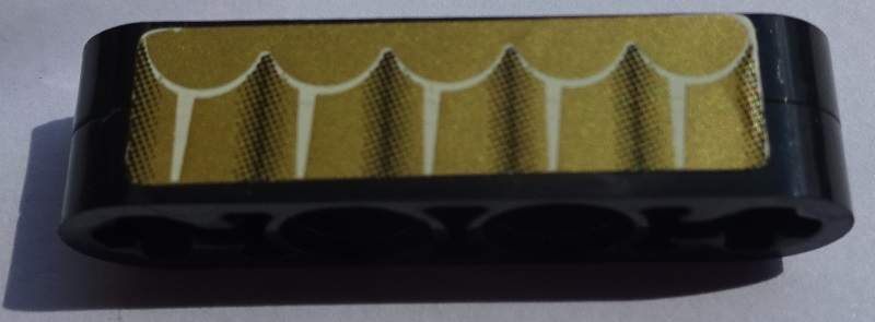 Lego Stickered Assembly 4 x 1 with White Ridges on Gold Background Pattern (Sticker) - Set 8007