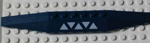 Lego Wedge 2 x 16 Triple with 5 White Triangles Pattern (Sticker) - Set 7751